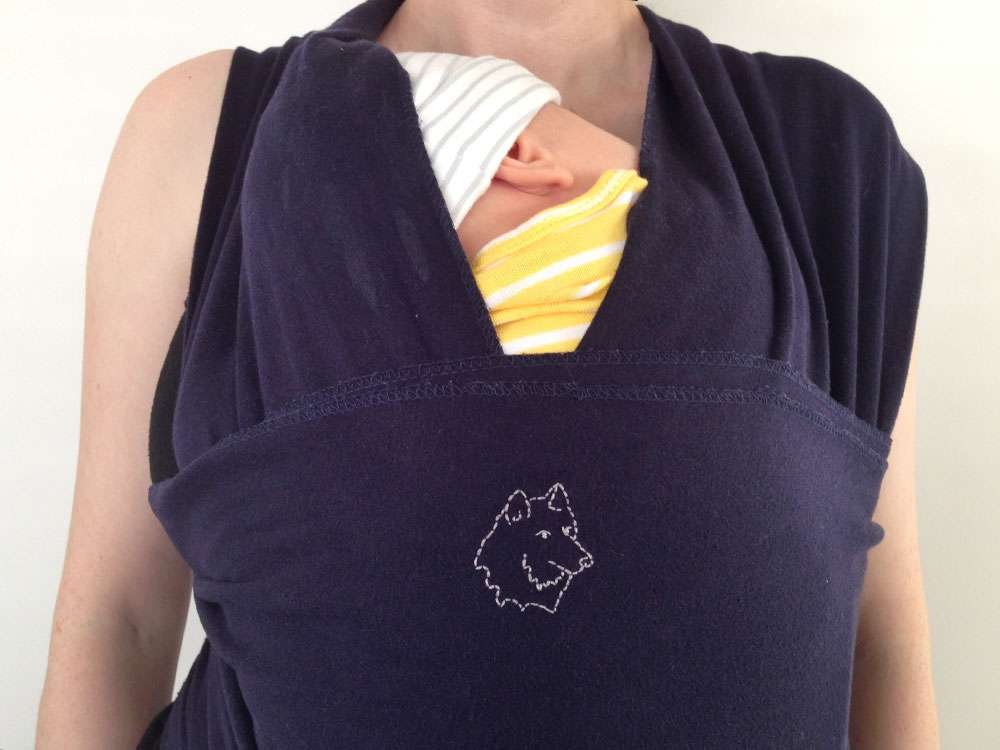 Wolf embroidery baby carrier
