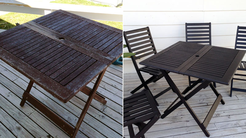 Outdoor furniture before and after