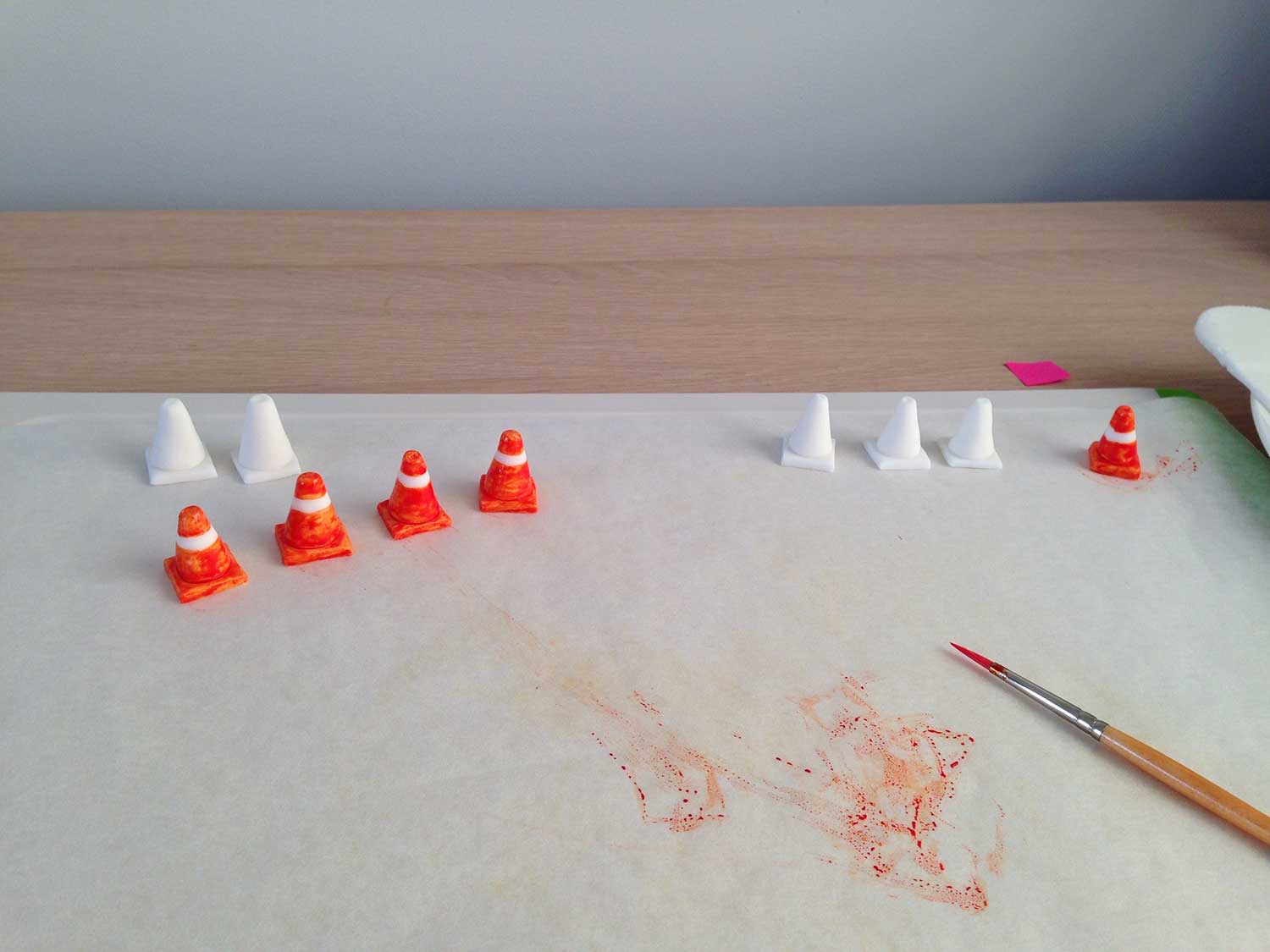 Fondant road cones