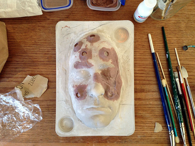 Sculpt pieces onto the face
